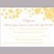DIY Wedding RSVP Template Editable Word File Download Rsvp Template Printable RSVP Cards Floral Yellow Gold Rsvp Card Elegant Rsvp Card - $6.90 USD