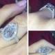 Forever one Moissanite & Diamond  Engagement Ring 18k White Gold 10x7mm Pear Shaped Center .85ct Natural Diamond Halo Anniversary ring