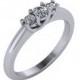 3 Stone Engagement Ring, Simple 3 Stone Engagement Ring, Inexpensive Diamond Ring, 3 Stone Diamond Ring in 14k White gold