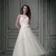 Brilliant Satin & Organza & Lace A-Line Strapless Jewel neckline Wedding Dress - overpinks.com