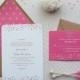 Confetti Wedding Invitation Suite, Modern Wedding Invitations, Pink and Gold, Sweet Wedding Invitation Suite - Confetti Dots 