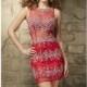 Red Beaded Net Dress by Sticks and Stones by Mori Lee - Color Your Classy Wardrobe
