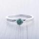 Green Sapphire Solitaire engagement ring  - Available in white gold or sterling silver - handmade ring