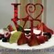 Monogram Wedding 5" OR 6" LOVE Cake Topper (Custom Made Fancy Acrylic Laser Cut ) Beautiful Cake Topper