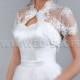 Wedding bridal lace bolero jacket short sleeves E1508 ivory white boleero shrug