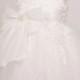 Soft white Elegance flower girl dress Christening dress baptism lace tulle dress with detachable bow.