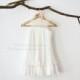 Boho Beach Beaded Pearl Chiffon Flower Girl Dress Wedding Bridesmaid Dress M0045