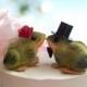 choose your female head flower  wedding     SMALL   romance little love  frogs  or anniversary cake topper