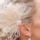 Wedding Fascinator, Feather Hair Clip, Ivory Fascinator, Bridal Hair Fascinator,Vintage Style Fascinator, Great Gatsby, Bridal Comb,