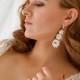 Wedding swarovski earrings, Bridal crystal earrings, Chandelier white earings, Bridal elegant earrings, Wedding jewelry, Beadwork earrings