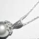 Light Grey Pearl Silver Necklace Swarovski 10mm Pearl Pendant Pearl Drop Sterling Silver Necklace Single Pearl Wedding Necklace Prom Jewelry - $25.50 USD