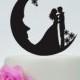 Wedding Cake Topper,Moon cake topper, Acrylic Custom Cake Topper,Snowflake Cake Topper,Love Cake Topper,Bride and Groom Silhouette  P150
