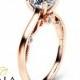 Round Cut Moissanite Engagement Ring Unique 14K Rose Gold Ring 1 Carat Moissanite Engagement Ring Custom Ring