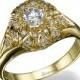 Antique Engagement Ring, Vintage Engagement Ring, Unique Engagement Ring, Art Deco Engagement ring, Wedding Ring, Engagement band, gift