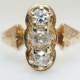 1920s Engagement Ring Art Deco Vintage Diamond Ring Unique Wedding Ring 3 Stone Large Diamond Cocktail Three Stone Retro 1920s Diamond Ring