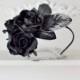 Black crown flowers tiara Black roses headpiece Fairy Black Queen Festive hair accessory Bohemian crown Dark Queen - $39.00 USD