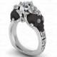 Nouveau 1.55ct White,Rose or Black Gold Skull Engagement Ring