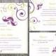 Wedding Invitation Template Download Printable Invitation Editable Purple Invitation Green Invitation Elegant Floral Invitation Invite DIY - $15.90 USD