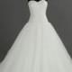 Delicate Princess Sweetheart Train Tulle Ivory Sleeveless Wedding Dress with Beading - Top Designer Wedding Online-Shop