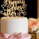 Mickey Head Happily Ever After Wedding Cake Topper - Disney Wedding Cake Topper - Gold Cake Topper
