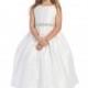 White Satin Pleated Skirt w/ Rhinestone Beaded Waistline Dress Style: D587 - Charming Wedding Party Dresses