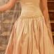 Rose Gold Silk Ballgown Wedding Dress, Gold Lace & Crystal Buttons, Affordable and Comfortable Wedding Dress, Vintage inspired (US SIZE 6/8)