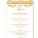 Wedding Menu Template DIY Menu Card Template Editable Text Word File Instant Download Orange Menu Template Gold Menu Printable Menu 4x7inch - $6.90 USD