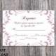 DIY Wedding RSVP Template Editable Word File Download Rsvp Template Printable Purple RSVP Card Lavender Rsvp Card Template Elegant Rsvp Card - $6.90 USD