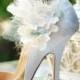 Shoe Clips Ivory & Celadon Hydrangea. Spring Garden Elegant Bridesmaid Bride, More lavender apple green hot pink. Pearl / Gem Feathers Tulle