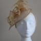 Champagne Gold Fascinator and Feather Fascinator on a hairband, races, weddings, Kentucky Derby, Ascot, Mother of the Bride