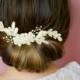 Ivory Lace Hair Comb - Wedding Comb -  Bridal Hair Accessories - Lace Headpiece - Vintage Style Hair Comb -