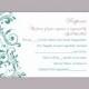 DIY Wedding RSVP Template Editable Word File Download Rsvp Template Printable RSVP Card Turquoise Teal Blue Rsvp Card Elegant Rsvp Card - $6.90 USD
