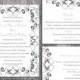 Wedding Invitation Template Download Printable Wedding Invitation Editable Invitation Silver Gray Invitation Elegant Black Invitations DIY - $15.90 USD