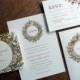 Printable Wedding Invitation Set - Monogram Wreath - Instant Download - Vintage Wreath Wedding Invite, Save the Date, RSVP, Info Card & More