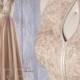 2017 Champagne Chiffon Bridesmaid Dress Long, Beading Lace Wedding Dress, Hollow Neck Prom Dress, A Line Prom Dress Floor Length (J199)