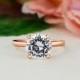 2 ct Engagement Ring, Solitaire Ring, Man Made Diamond Simulant, 4 Prong Wedding Ring, Promise Ring, Sterling Silver, Rose Gold Plated