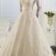 Luxury Long Sleeve Lace Appliques Low Back Wedding Dress A-line