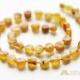 Light honey Raw amber necklace for adults. Long amber necklace. Natural Baltic amber beads. ~52 cm long. 6101