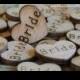 Bride Wood Hearts- Wood Burned- Pack of 100