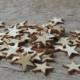 50 Mini Wood Stars Very Small 1/2 inch size