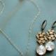 Bridesmaid jewelry set, Vintage oval rhinestone bridesmaid matching earrings bridesmaid necklace, Bridesmaid gift