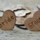 Bride Groom Wood Hearts ~ 100 count 1"