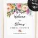 Editable Floral Welcome Sign template, Instant Download printable, Any Event Bridal Baby Wedding Baptism Birthday, Customized PDF, MAM106_27