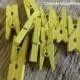 Pack of 100 Mini Yellow Green Wooden Clothespins