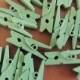 Pack of 100 Mini Light Green Clothespins