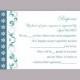 DIY Wedding RSVP Template Editable Word File Instant Download Rsvp Template Printable RSVP Cards Teal Blue Rsvp Card Elegant Rsvp Card - $6.90 USD