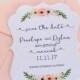 Penelope Vintage Save the Date card - Die cut card - Floral Save the Date - Watercolor Save the Date - Blush wedding - SAMPLE