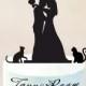Cake topper with cats,silhouette cake topper with two cats,cats cake topper,wedding silhouette cake topper with cats,cake topper cats (1042)