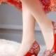 Pointed Toe Women Pumps High Heels Red Wedding Shoes Woman