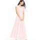 Blushing_pink Azazie Cheryl - Chiffon And Lace Floor Length Illusion V Neck Dress - Charming Bridesmaids Store